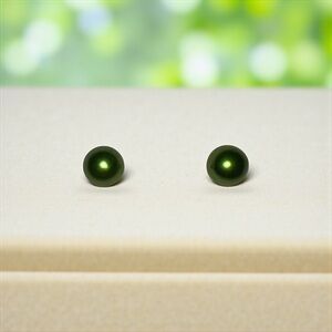 Elegant Green Pearl Stud Earrings